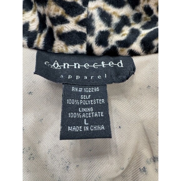Leopard Animal Print Cardigan Connected Apparel Soft Vintage Shoulder Pads - Picture 6 of 7
